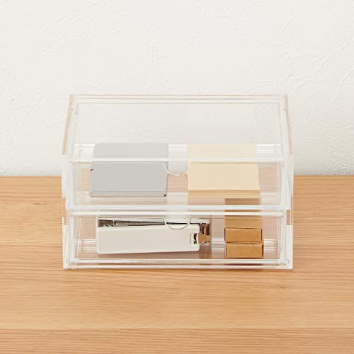 Muji Acryl Stapelbare 2-lades Opbergkoffer, Klein, 17,5 cm Breedte x 13 cm Diepte x 9,5 cm Hoogte - Image 6