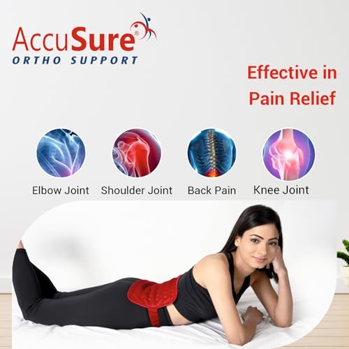 Image of AccuSure T001 Electric Heating Pad (30x25 cm) for Men & Women | Compact Size | Muscle Relaxation, Menstrual Pain, Cramps, Backache & Stress Relief | Soft Fabric | Fast Warm-Up | Temperature Control