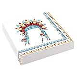 Amscan 9904136 - Servietten Tipi & Tomahawk, 20 Stück, 33 x 33 cm, Geburtstag, Mottoparty