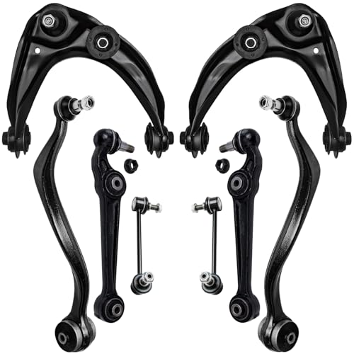 Image of Detroit Axle - 8pc Front End Kit for Ford Fusion Lincoln MKZ Zephyr 6 Mercury Milan, 6 Lower Forward Rearward and Upper Control Arms with Ball Joint 2 Sway Bars Replacement