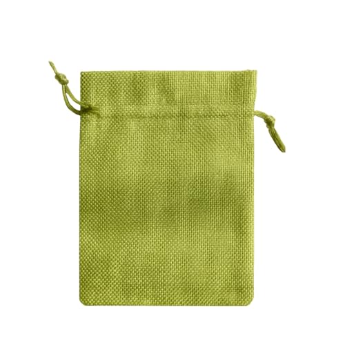 Image of Lifekrafts Linen Jute Pouches |Green| Adjustable Drawstring | Multipurpose Jute Bags
