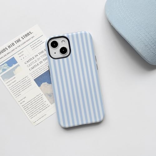 NITITOP for iPhone 14 Plus / 15 Plus Case Cute Matte Stripe - Blue by NITITOP - Used condition - Image 2