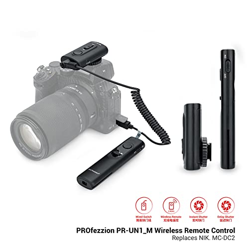 Profezzion [164'] Wireless Shutter Release Remote Control For Nikon Z6 Z7 Z7Ii Z6Ii Z5 D750 D780 D7500 D7200 D5600 D5500 D5300 D3300 D3200 D610 Camera, Radio Control Shutter Release With Aaa Battery #TOP1