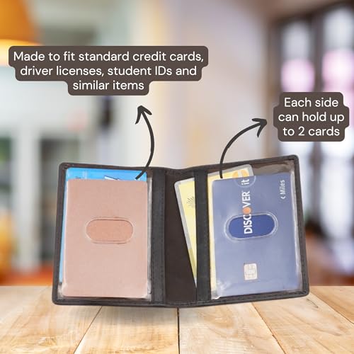Image of AG Wallets 2 ID Window Bifold Wallet for Men - Slim Leather ID Holder with Dual ID Display, Compact Card & License Holder (Brown)