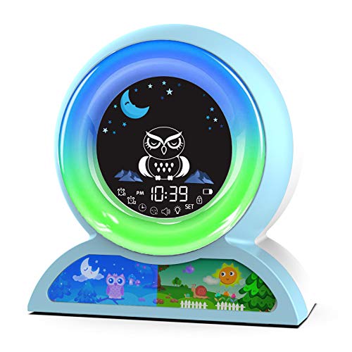 Usaoshop Kids Alarm Clock For Bedrooms, Toddlers Okay To Wake Clock For Kids, Sleep Training Clock With Night Light, Sound Machine, Dual Alarm, Nap Timer Sleep Wake Clock For School-Age Children #TOP5