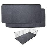 KITIPAPY 2 Pack Short Fleece Guinea Pig Cage Liners, 24x47 Soft Hamster Bedding Pee Pads, Machine Washable Extra Absorbent Waterproof Bottom for Midwest Guinea Habitat