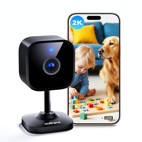 Outinput Indoor Security Camera, 2K WiFi Home Camera for Baby