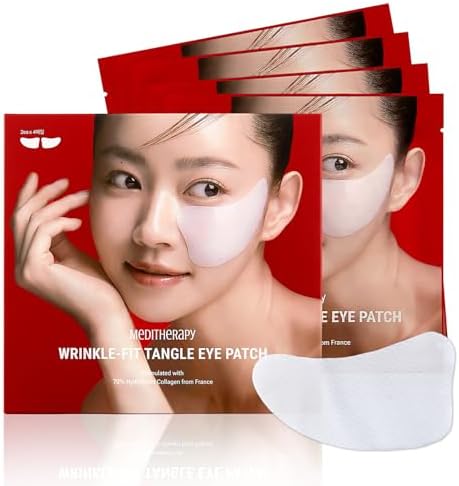 MEDITHERAPY Wrinkle-fit Tangle Eye Patch - Under Eye Patches for Dark Circles and Puffy Eyes - Eye Bags Treatment for Women - Mega Collagen Gel Pads for Puffiness - Firming & Deep Hydrating - 4EA