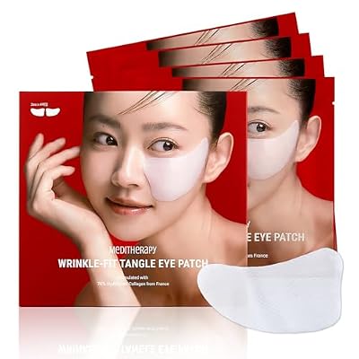 MEDITHERAPY Wrinkle-fit Tangle Eye Patch - Under Eye Patches for Dark Circles and Puffy Eyes - Eye Bags Treatment for Women - Mega Collagen Gel Pads for Puffiness - Firming & Deep Hydrating - 4EA