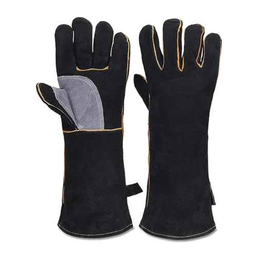 Guantes de cuero para chimenea, tareas de soldadura y cuidado del jardín