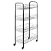 Produktbild Metaltex Pisa 4-stöckiger Trolley mit Rädern  Mehrzweck-Aufbewahrungswagen für Zuhause, einschließlich Küche, Bad, Büro und Garage  Schwarz, 41 x 23 x 84 Zentimeter