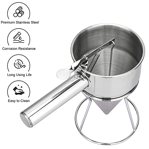 Mylifeunit Pancake Batter Dispenser, Stainless Steel Funnel Cake Dispenser With Stand #TOP3
