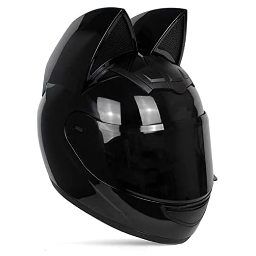 Adult Personalized Cat Ear Motorcycle Helmet,Men and Women Cool Cat Locomotive Motorcycle Full Face Helmet,DOT Certification Standard,Suitable for All Seasons