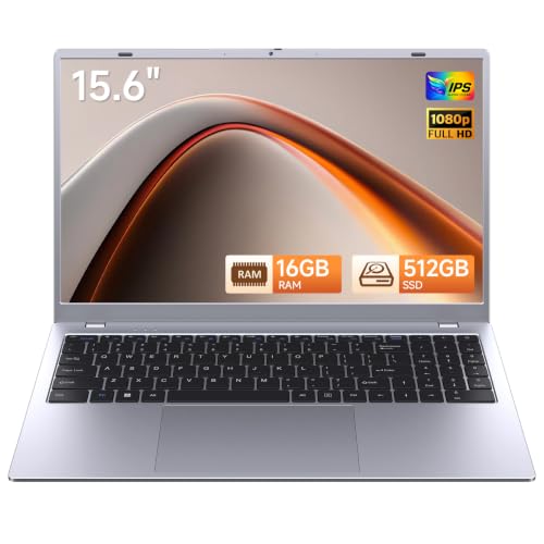 Image of 15.6 Inch Laptop Computer, 16GB RAM 512GB SSD, Pentium Gold 6500Y, FHD IPS Display, Student Laptop for Work & Study, WiFi 5, Bluetooth 5.0, HDMI, Type-C