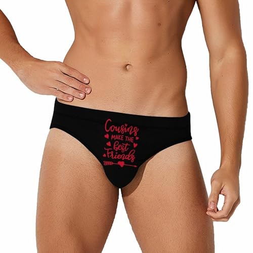 Cousins Make The Best Friends Mens Swim Briefs Bikini Sexy Low Rise Trunks Swimsuit Bathing Suit Beach