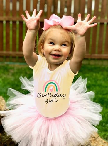 Image of Birthday Shirt Girls Toddler T-Shirts Unicorn Mermaid Birthday Tees Little Kids Top Outfit White Pink 2nd 3rd 4th 5th 6th 7th