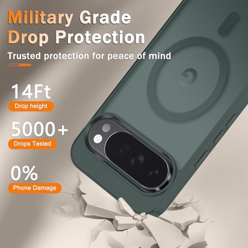 Image of for Google Pixel 10 /10 Pro Case, Matte Magnetic Phone Cover [with 1 Screen Protector] [Support for MagSafe] [Shockproof Military Grade Protection] Translucent Frosted Back, Gray