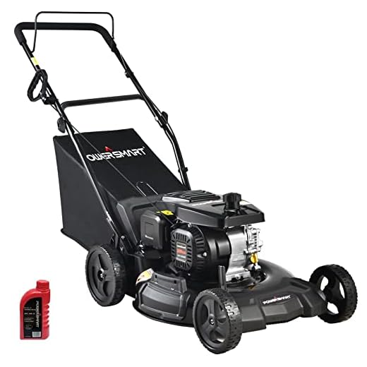 PowerSmart Lawn Mower, 21-inch & 170CC, Gas Powered Push Lawn Mower with 4-Stroke Engine, 3-in-1 Gas Mower in Color Black, 5 Adjustable Heights (1.2''-3.0''), DB8621PR-A