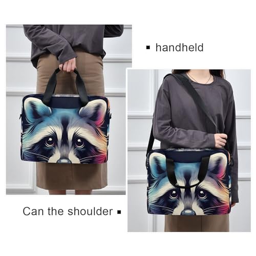 Maletín ALAZA para laptop con estampado de mapache, 13-15.6 pulg miniatura 2