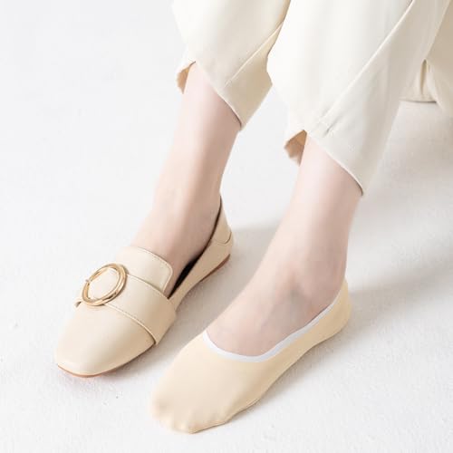 Thin No Show Socks Women Low Cut Non Slip Nylon Liner Socks Invisible Flats Thin Socks Skin Friendly Lightweight4