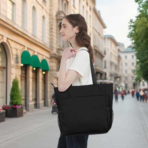 Travel Tote Bag Water-resistant Beach Tote Bag Large Shoulder Bag for Yoga Travel with Multi Pockets for Women