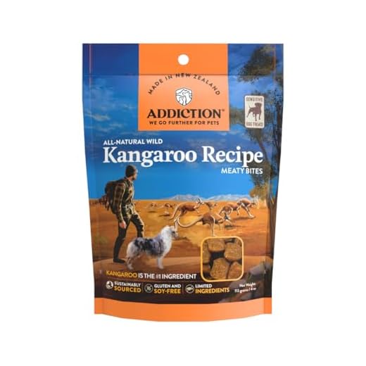 Addiction Meaty Bites All Life Stages Grain-Free Premium Kangaroo Dog Treats – High Meat Content, No Peas, No Fillers – Soft & Healthy Training Treats for Dogs, 4 Ounces