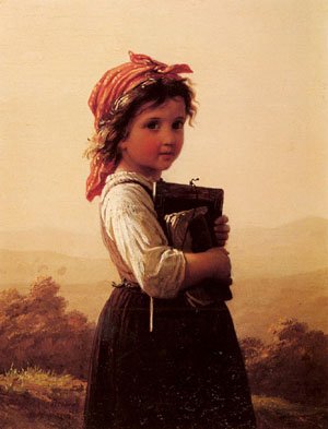 Peinture à l'huile de Johann Georg Meyer Von Bremen, toile 30x36 pouces