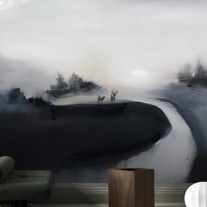 Papier peint panoramique effet 3D pour transformer le mur TV du salon familial