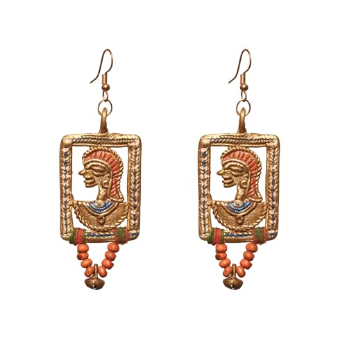 Image of Handcrafted Tribal & Dhokra Art Earrings for Women - Wooden, Nature-Inspired Statement Drop & Traditional Ethnic Designs