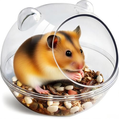 JOYIAL Hamster Bad, Hamster Badewanne Box, Sandbadbehälter, Hamstertoilette und Sandkasten, Kleintierspielzeug, Sandbadebox für Hamsterkäfig-Zubehör, SandBad Spielzeug (11 x 11 x 8.8cm)