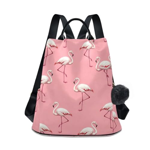 Sac à dos femme flamants roses multi-poches idéal pour vos sorties en ville