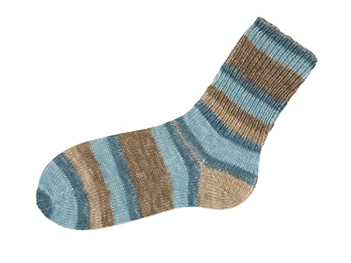Gründl Hot Socks Lago, 4-fach, 100 g Graugrün/Pastellblau/Camel-Meliert Graugrün/Pastellblau/Camel-Meliert