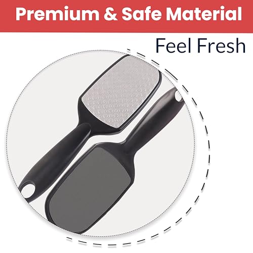 Image of TEMPERIA (1pc) Foot Scrubber for Dead Skin - Double Sided Pedicure Kit for Women - Feet File Scrub Tools, Heel Scraper Filer & Leg Cleaner Brush - Easy to Use (Multicolour) (HF775)