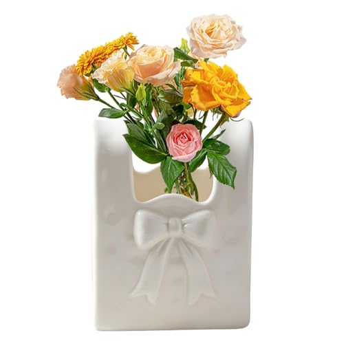 Vase bourse en céramique avec nœud papillon pour centre de table