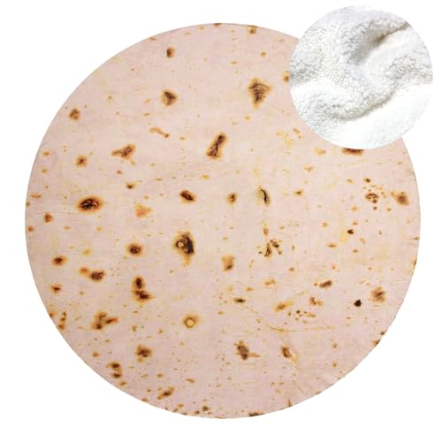 Image of mermaker Sherpa Burritos Tortilla Throw Blanket 71 inches for Adult Teen and Kids, Giant Funny Realistic Food Blankets, Novelty Soft Warm Sherpa Flannel Taco Blanket