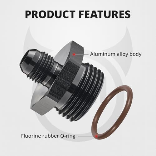 Image of EVIL ENERGY 6AN Flare to 12AN ORB Male 1PC Fuel Rail Adapter Fitting Black