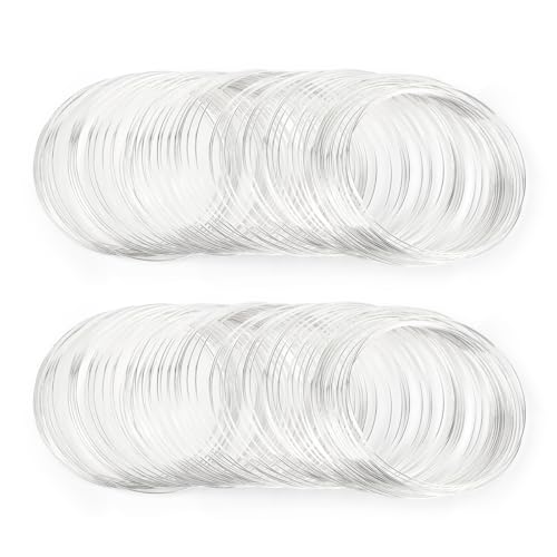 200 Loops Memory Steel Wire for Jewelry Making Supplies, 0.6mm Bangle Bracelet Wire Memory Beading...