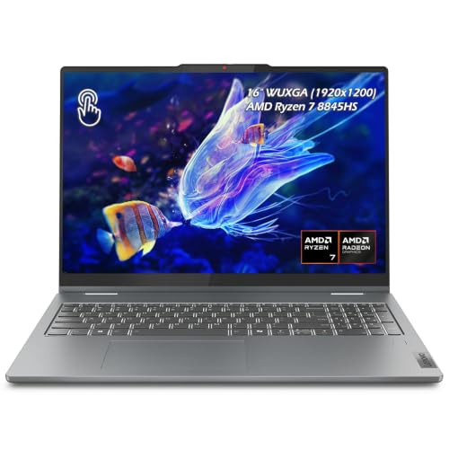 Image of Lenovo IdeaPad 5 2-in-1-2025 - 16 inch WUXGA IPS Display - 16GB Memory 1TB SSD - AMD Ryzen 7 8845HS - Professional Laptop - Fingerprint Sensor - Windows 11 -Luna Grey, w /USB Hub, W /GaLiMu