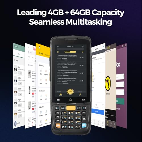 MUNBYN Android Barcode Scanner MC005, Android 14, 4GB+64GB PDA Handheld, Equipped with HS7 1D & 2D Bar Code Scan Engine, 4-inch Touchscreen, 5000mAh Mobile Scanner for Inventory Warehouse - Image 4