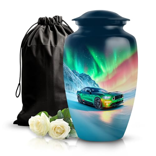 Image of Car Urn for Ashes Cremation Urn Human Ashes 10 Inch Large | Cremation Urn Human Ashes, Unique Urns, Burial Urns for Adult Ash Mom Dad