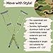 My Crutches - Fashion Designed Youth Crutches for Kids/Teens w Adjustable Handgrip and Length - Green CAMO - for Heights 4'5