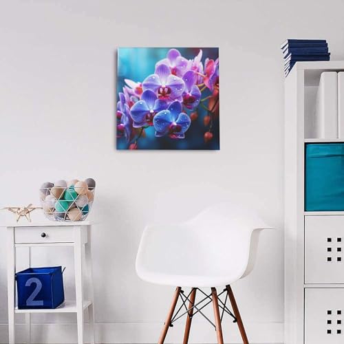 Décoration murale d'intérieur orchidées colorées 40 cm - 5