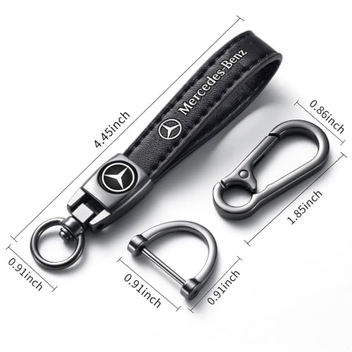 Image of TACOMA Genuine Leather Car Keychain Key Chain for Men and Women Family Present Key Ring Accessories(Black)