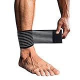 ONETOZERO Achilles Compression Bandage for Ankle Pain, Achilles Tendonitis Relief, Achilles Tendonitis Brace for Women and Men, Achilles Tendon Support Wrap (Black)