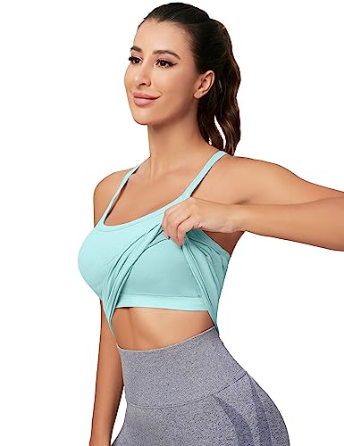Image of MathCat Workout Tank Tops for Women with Built in Bra, Sleeveless Gym Tops Seamless Racerback Athletic Yoga Shirts