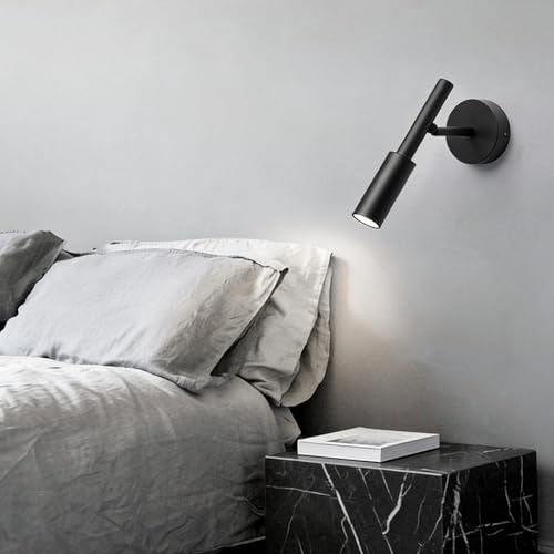 Iluminación de Pared Moderna en Aluminio Negro con Ajuste Giratorio de Alta Precisión