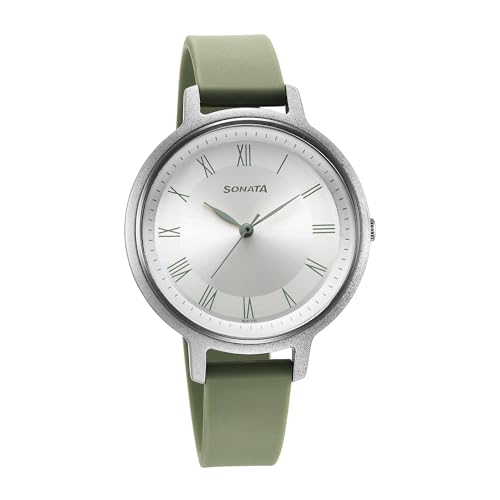 Sonata Polyurethane Silver Dial Analog Watch for Women-87049PP11W Sonata Polyurethane Silver Dial Analog Watch for Women-87049PP11W