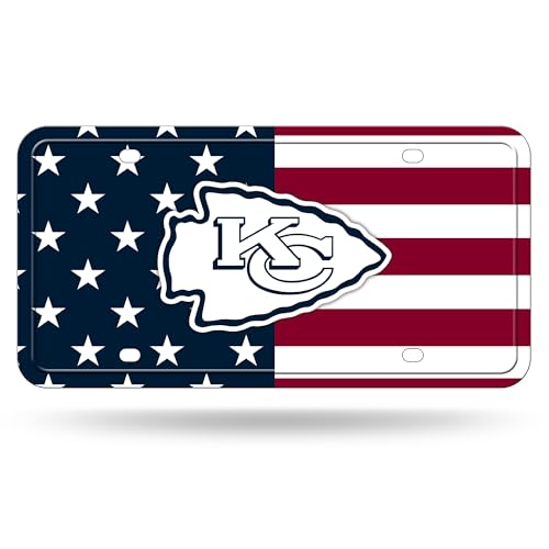 Rico Industries NFL Football Kansas City Chiefs USA Metal Auto Tag 6 x 12 - Great for Truck/Car/SUV