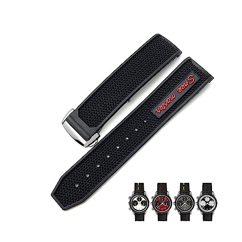 Bracelet en caoutchouc étanche avec boucle déployante pour Seamaster