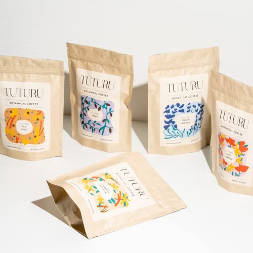 Tuturu Cinnamon Vanilla Ground Coffee | Flavored With Real Cinnamon | Medium Roast, Organic Coffee | 8Oz Compostable #TOP7